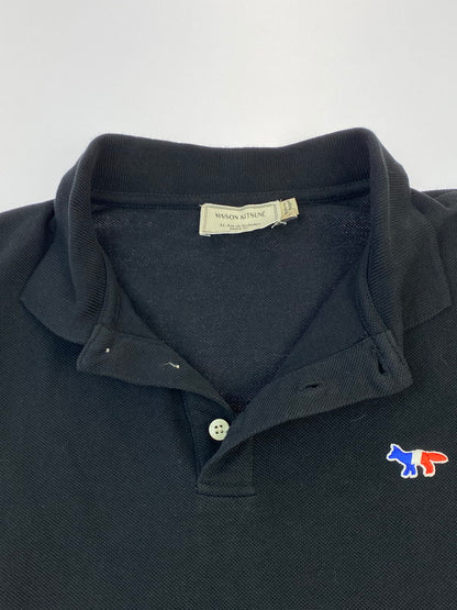 【中古品】【メンズ】 MAISON KITSUNE メゾンキツネ SS POLO SHIRT FW15M708 半袖 ポロシャツ メンズ トップス 140-250707-em-01-min サイズ：S カラー：ブラック 万代Net店