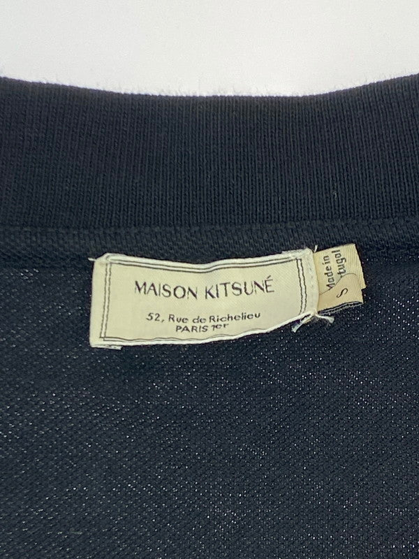 【中古品】【メンズ】 MAISON KITSUNE メゾンキツネ SS POLO SHIRT FW15M708 半袖 ポロシャツ メンズ トップス 140-250707-em-01-min サイズ：S カラー：ブラック 万代Net店