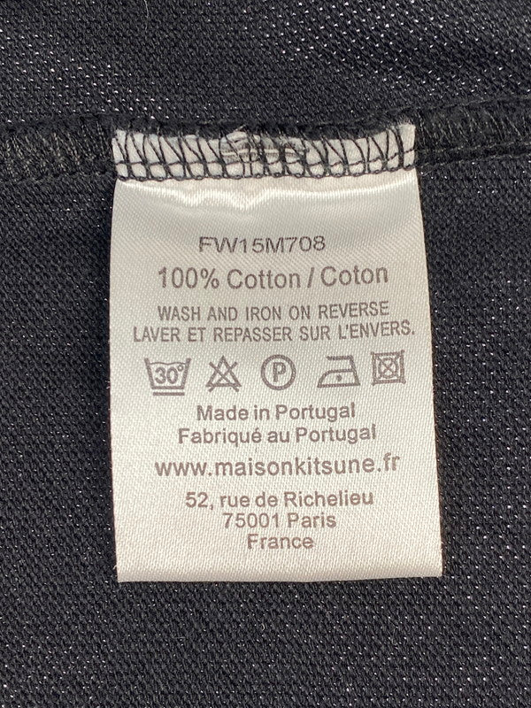 【中古品】【メンズ】 MAISON KITSUNE メゾンキツネ SS POLO SHIRT FW15M708 半袖 ポロシャツ メンズ トップス 140-250707-em-01-min サイズ：S カラー：ブラック 万代Net店