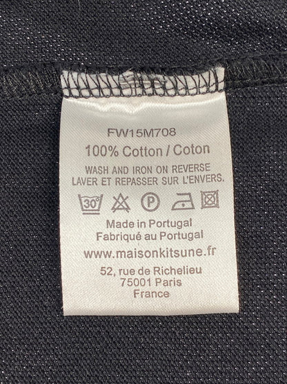 【中古品】【メンズ】 MAISON KITSUNE メゾンキツネ SS POLO SHIRT FW15M708 半袖 ポロシャツ メンズ トップス 140-250707-em-01-min サイズ：S カラー：ブラック 万代Net店