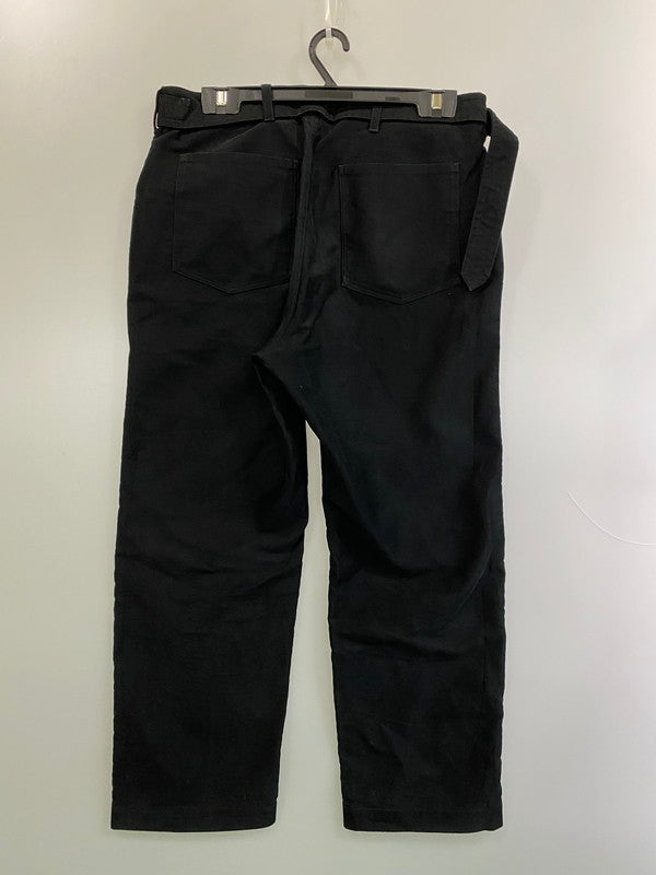 【中古品】【メンズ】 BLURHMS COTTON SUEDE BELT ROLL PANT BHS-018 ブラームス コットン スエード ベルト ロール パンツ ボトムス 151-250707-jt-17-min サイズ：2 カラー：ブラック 万代Net店