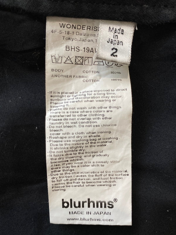 【中古品】【メンズ】 BLURHMS COTTON SUEDE BELT ROLL PANT BHS-018 ブラームス コットン スエード ベルト ロール パンツ ボトムス 151-250707-jt-17-min サイズ：2 カラー：ブラック 万代Net店