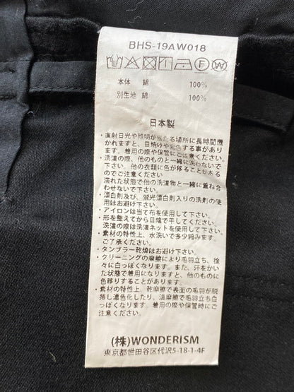 【中古品】【メンズ】 BLURHMS COTTON SUEDE BELT ROLL PANT BHS-018 ブラームス コットン スエード ベルト ロール パンツ ボトムス 151-250707-jt-17-min サイズ：2 カラー：ブラック 万代Net店