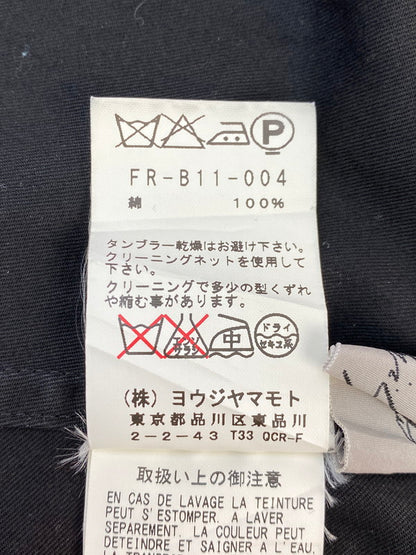 【中古品】【メンズ】 Yohji Yamamoto ヨウジヤマモト 20AW COTTON OVERSIZE L S SHIRT FR-B11-004 コットン オーバーサイズ 比翼 ロングシャツ メンズ トップス 秋冬 140-250707-em-02-min サイズ：2 カラー：ブラック 万代Net店