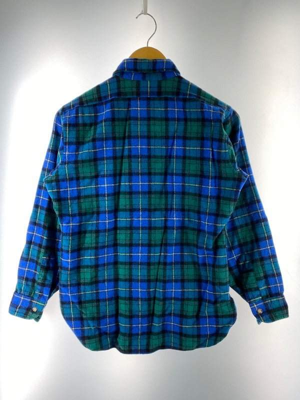 【中古品】【メンズ】 PENDLETON ペンドルトン L S 70S WOOL SHIRT 長袖 70年代 ウール シャツ メンズ トップス チェック 146-250707-em-14-min サイズ：M カラー：グリーン/ブルー（チェック柄） 万代Net店