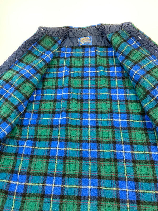 【中古品】【メンズ】 PENDLETON ペンドルトン L S 70S WOOL SHIRT 長袖 70年代 ウール シャツ メンズ トップス チェック 146-250707-em-14-min サイズ：M カラー：グリーン/ブルー（チェック柄） 万代Net店