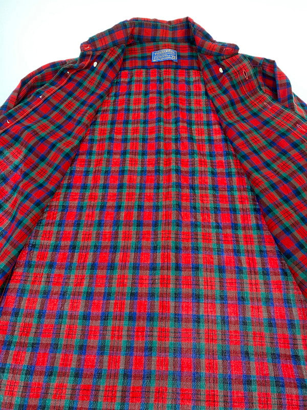 【中古品】【メンズ】 PENDLETON ペンドルトン L S 70S WOOL SHIRT 長袖 70年代 ウール シャツ メンズ トップス チェック 146-250707-em-15-min サイズ：S カラー：レッド系（チェック柄） 万代Net店