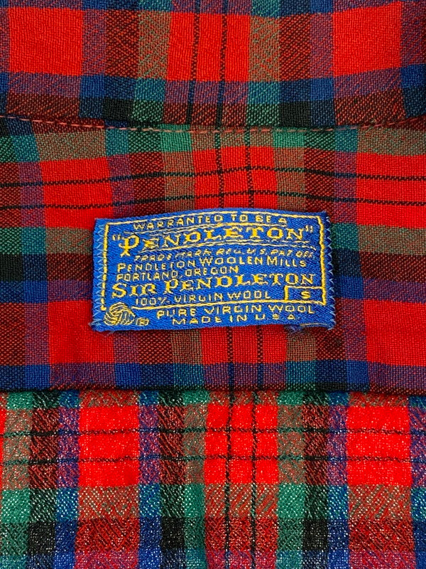 【中古品】【メンズ】 PENDLETON ペンドルトン L S 70S WOOL SHIRT 長袖 70年代 ウール シャツ メンズ トップス チェック 146-250707-em-15-min サイズ：S カラー：レッド系（チェック柄） 万代Net店