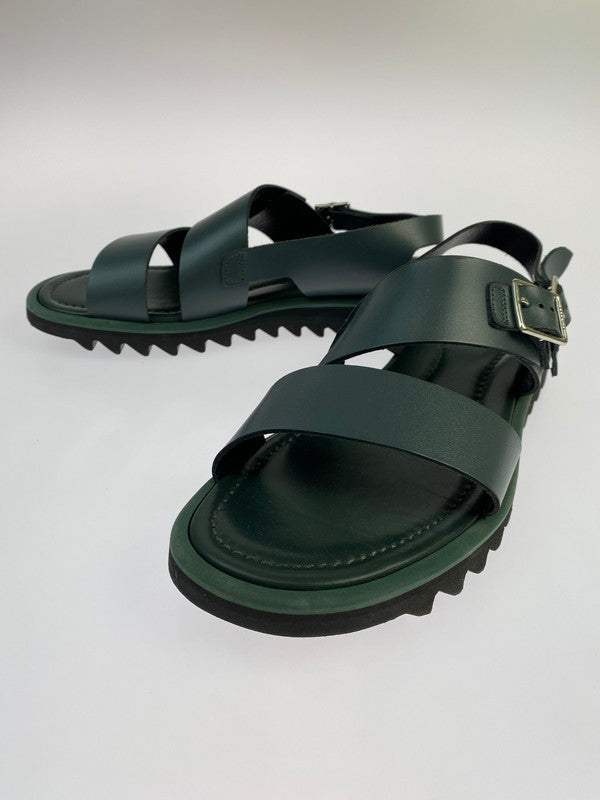 【中古品】【メンズ】 AURALEE オーラリー 221201 LEATHER BELT SANDALS 靴 シューズ サンダル 164-250708-AS-35-min サイズ：9 カラー：グリーン 万代Net店
