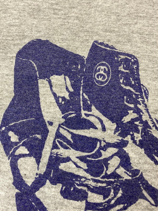 【中古品】【メンズ】 STUSSY ステューシー SNEAKERS PRINT T-SHIRT Tシャツ トップス 142-250710-ks-50-min サイズ：L カラー：ライトグレー 万代Net店