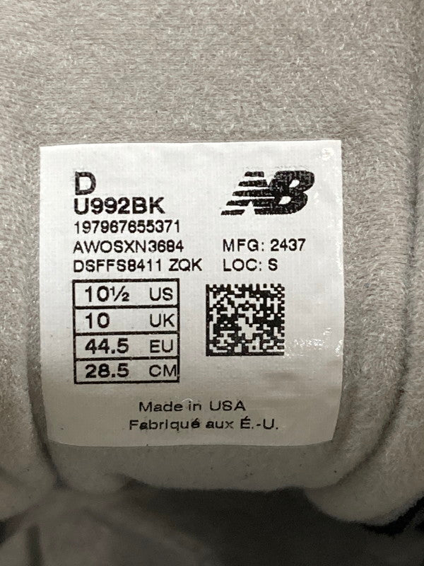 【中古美品】【メンズ】 NEW BALANCE ニューバランス U992BK BLACK 162-250715-SS-2-min サイズ：US10.5 28.5cm カラー：ブラック 万代Net店