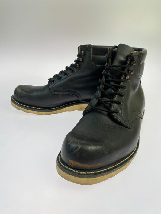 【中古品】【メンズ】 RED WING レッドウィング 206 PLANE TOE BOOTS プレーントゥブーツ メンズ 靴 164-250718-em-02-min サイズ：8 D カラー：ブラック 万代Net店