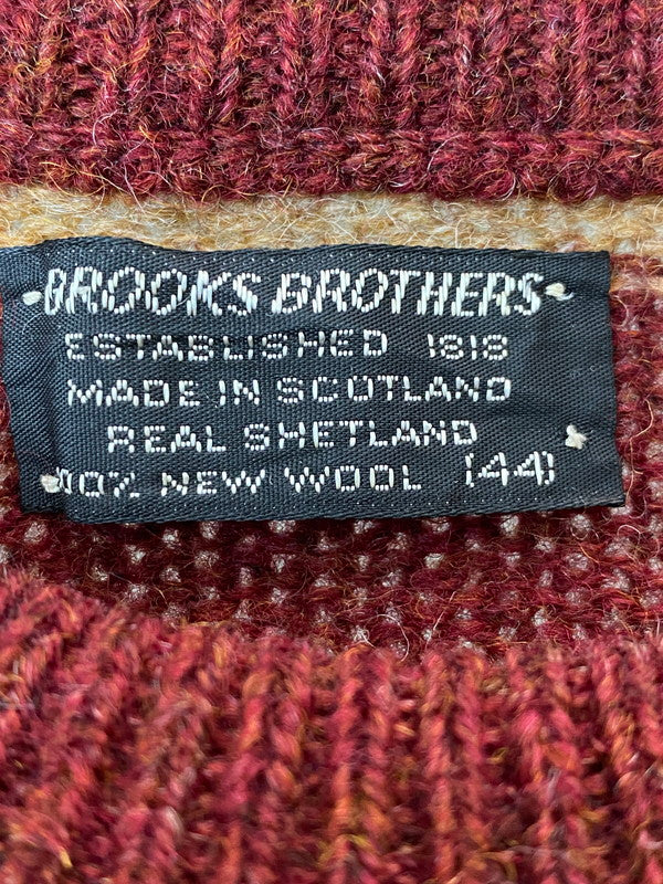 【現状渡し品】【メンズ】 Brooks Brothers ブルックスブラザーズ 70S BORDER KNIT ボーダーニット 146-250803-AS-12-min サイズ：44 カラー：ブラウン系 万代Net店