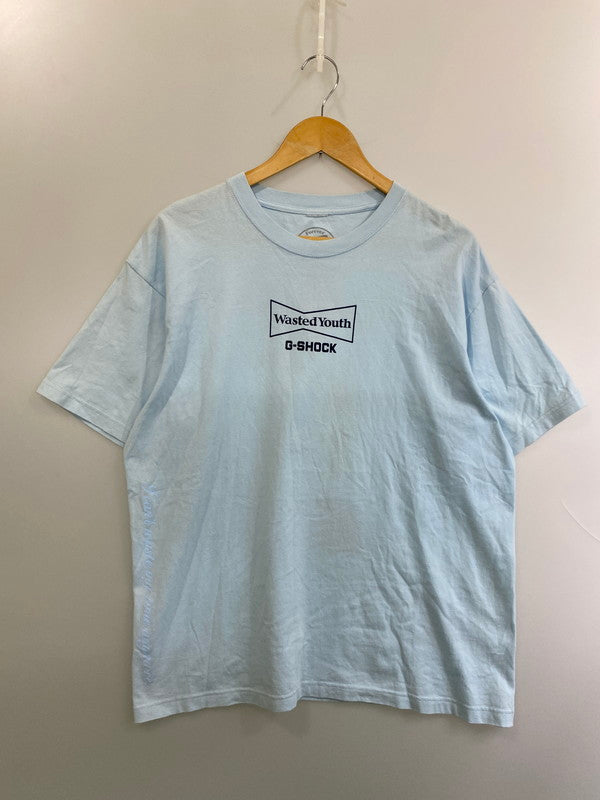 【中古品】【ボーイズ】 WASTED YOUTH ウェイステッド ユース x G-SHOCK ジーショック SS T-SHIRT Tシャツ トップス 142-250710-ks-13-min サイズ：XL カラー：ライトブルー 万代Net店