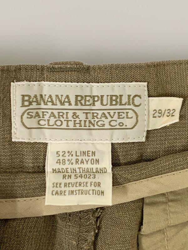 【中古品】【メンズ】 Banana Republic バナナリパブリック 80-90S LINEN PANT リネンパンツ 157-250710-ks-83-min サイズ：29/32 カラー：ライトブラウン系 万代Net店