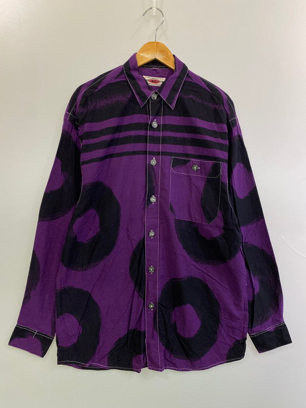 【中古品】【メンズ】 BASIC EK SYSTEM L S SHIRT シャツ トップス 146-250710-ks-11-min カラー：パープル/ブラック 万代Net店