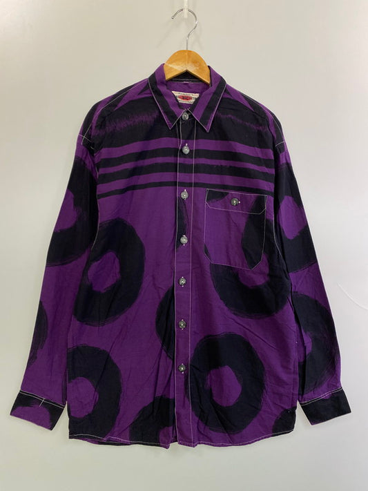 【中古品】【メンズ】 BASIC EK SYSTEM L S SHIRT シャツ トップス 146-250710-ks-11-min カラー：パープル/ブラック 万代Net店