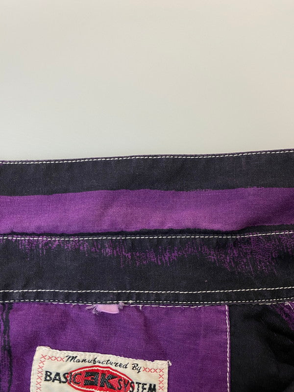 【中古品】【メンズ】 BASIC EK SYSTEM L S SHIRT シャツ トップス 146-250710-ks-11-min カラー：パープル/ブラック 万代Net店