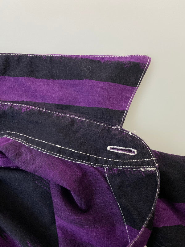 【中古品】【メンズ】 BASIC EK SYSTEM L S SHIRT シャツ トップス 146-250710-ks-11-min カラー：パープル/ブラック 万代Net店