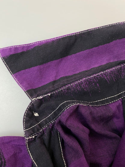 【中古品】【メンズ】 BASIC EK SYSTEM L S SHIRT シャツ トップス 146-250710-ks-11-min カラー：パープル/ブラック 万代Net店