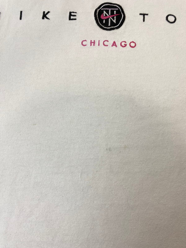 【中古品】【メンズ】 NIKE ナイキ 90S TOWN CHICAGO SS T-SHIRT Tシャツ トップス 148-250710-ks-17-min サイズ：L カラー：ホワイト 万代Net店