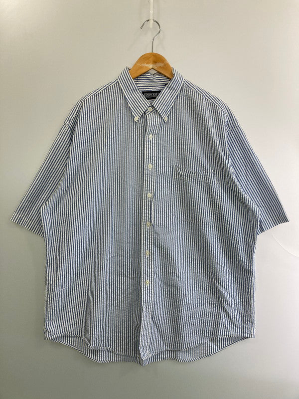【中古品】【メンズ】 LANDS'END ランズエンド STRIPE SEERSUCKER S S SHIRT ストライプシャツ トップス 146-250710-ks-106-min サイズ：XL カラー：ブルー系 万代Net店