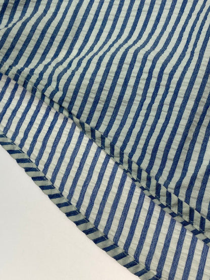 【中古品】【メンズ】 LANDS'END ランズエンド STRIPE SEERSUCKER S S SHIRT ストライプシャツ トップス 146-250710-ks-106-min サイズ：XL カラー：ブルー系 万代Net店