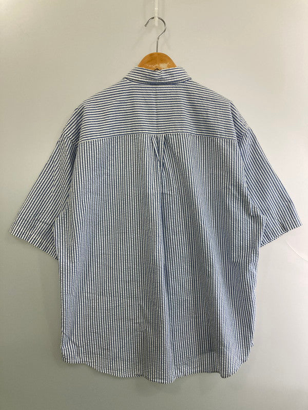 【中古品】【メンズ】 LANDS'END ランズエンド STRIPE SEERSUCKER S S SHIRT ストライプシャツ トップス 146-250710-ks-106-min サイズ：XL カラー：ブルー系 万代Net店