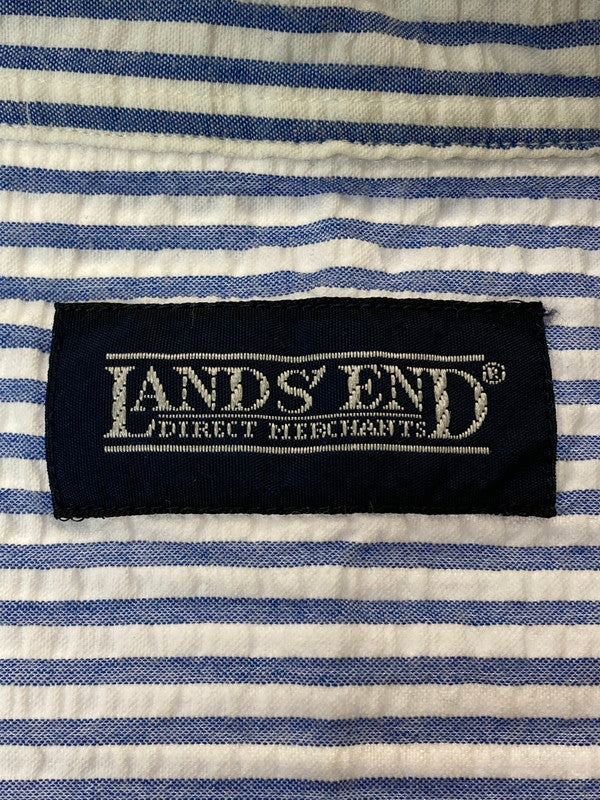 【中古品】【メンズ】 LANDS'END ランズエンド STRIPE SEERSUCKER S S SHIRT ストライプシャツ トップス 146-250710-ks-106-min サイズ：XL カラー：ブルー系 万代Net店
