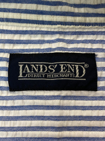 【中古品】【メンズ】 LANDS'END ランズエンド STRIPE SEERSUCKER S S SHIRT ストライプシャツ トップス 146-250710-ks-106-min サイズ：XL カラー：ブルー系 万代Net店