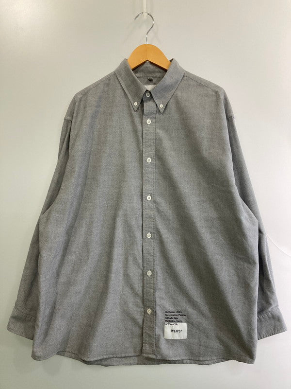 【中古品】【メンズ】 WTAPS ダブルタップス 231GWDT-SHM01 23SS CTPL. OXFORD. COOLMAX L S SHIRT シャツ トップス 142-250710-ks-93-min サイズ：X03 カラー：グレー 万代Net店