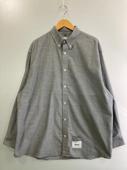 【中古品】【メンズ】 WTAPS ダブルタップス 231GWDT-SHM01 23SS CTPL. OXFORD. COOLMAX L S SHIRT シャツ トップス 142-250710-ks-93-min サイズ：X03 カラー：グレー 万代Net店
