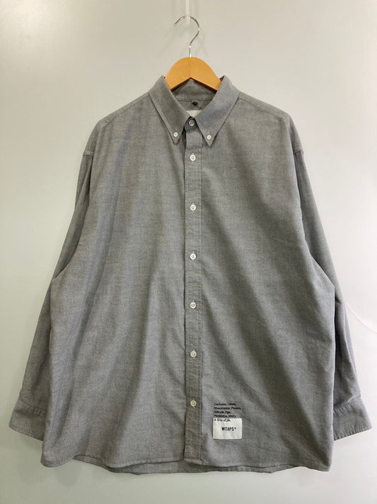 【中古品】【メンズ】 WTAPS ダブルタップス 231GWDT-SHM01 23SS CTPL. OXFORD. COOLMAX L S SHIRT シャツ トップス 142-250710-ks-93-min サイズ：X03 カラー：グレー 万代Net店