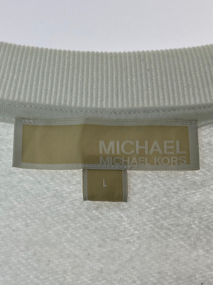 【現状渡し品】【メンズ】 Michael Kors マイケルコース JF150192Z9 LOGO CHARM COTTON TERRY SWEATSHIRT スウェットシャツ トップス 141-250710-ks-92-min サイズ：L カラー：ホワイト 万代Net店