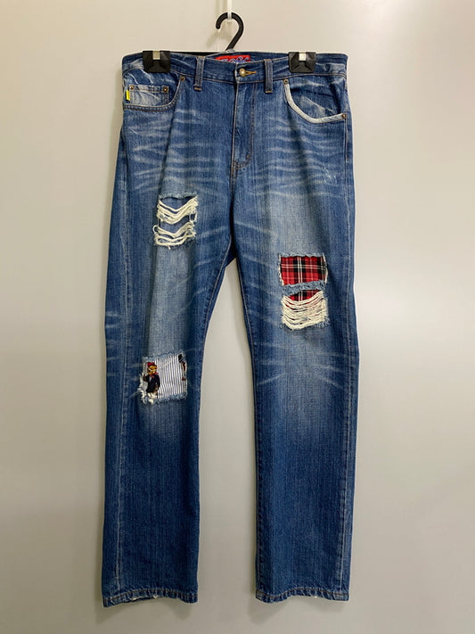 【現状渡し品】【メンズ】 INTERBREED インターブリード POLO BEAR DENIM PANTS 10M-2306 ポロ ベア デニム パンツ メンズ ボトムス ジーンズ ジーパン 157-260720-em-16-min サイズ：Ｌ カラー：インディゴ 万代Net店