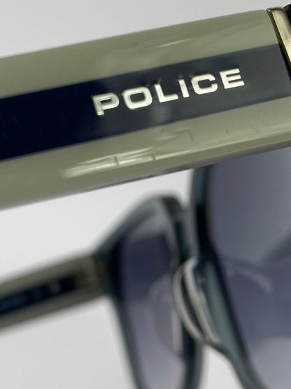 【中古品】【メンズ/レディース】 POLICE ポリス ストライプ スクエア ウェリントン サングラス SPLA67J M78L 54□17－143 203-250722-em-23-min カラー：ブラック 万代Net店