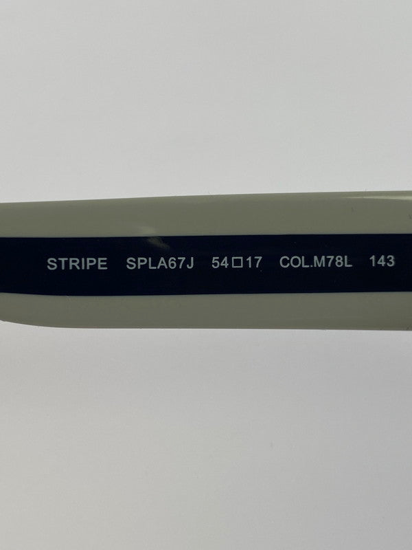 【中古品】【メンズ/レディース】 POLICE ポリス ストライプ スクエア ウェリントン サングラス SPLA67J M78L 54□17－143 203-250722-em-23-min カラー：ブラック 万代Net店