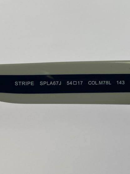 【中古品】【メンズ/レディース】 POLICE ポリス ストライプ スクエア ウェリントン サングラス SPLA67J M78L 54□17－143 203-250722-em-23-min カラー：ブラック 万代Net店