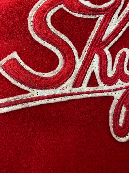 【現状渡し品】【メンズ】 AVIREX アヴィレックス RED SKY STADIUM JACKET スタジャン アウター 146-250713-AS-74-min サイズ：S カラー：レッド/ベージュ 万代Net店