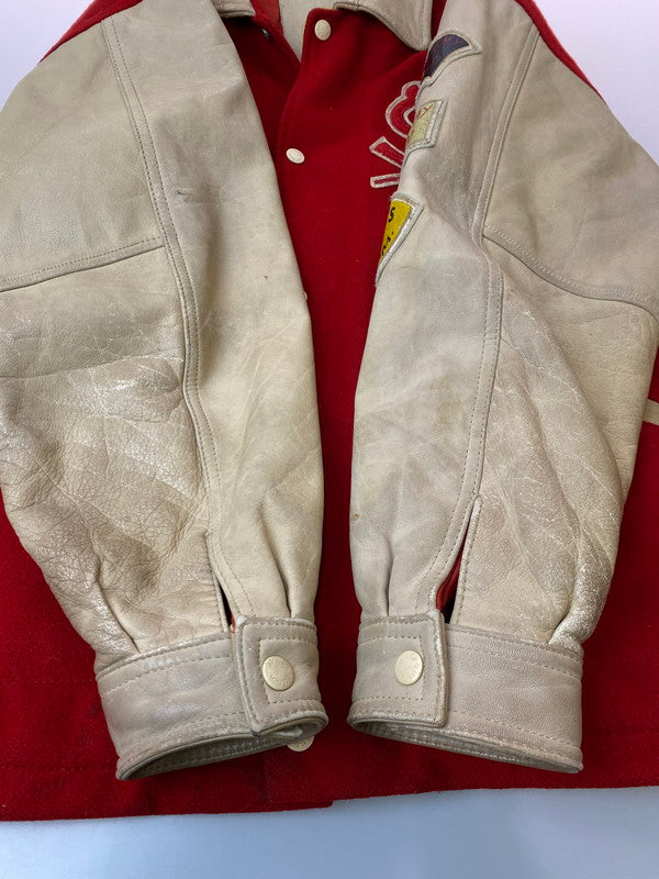 【現状渡し品】【メンズ】 AVIREX アヴィレックス RED SKY STADIUM JACKET スタジャン アウター 146-250713-AS-74-min サイズ：S カラー：レッド/ベージュ 万代Net店