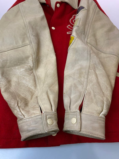 【現状渡し品】【メンズ】 AVIREX アヴィレックス RED SKY STADIUM JACKET スタジャン アウター 146-250713-AS-74-min サイズ：S カラー：レッド/ベージュ 万代Net店