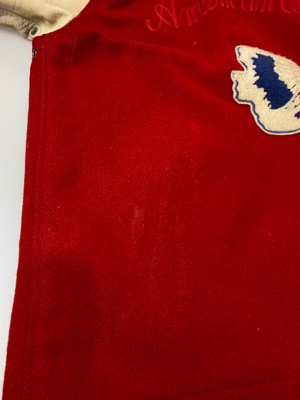 【現状渡し品】【メンズ】 AVIREX アヴィレックス RED SKY STADIUM JACKET スタジャン アウター 146-250713-AS-74-min サイズ：S カラー：レッド/ベージュ 万代Net店