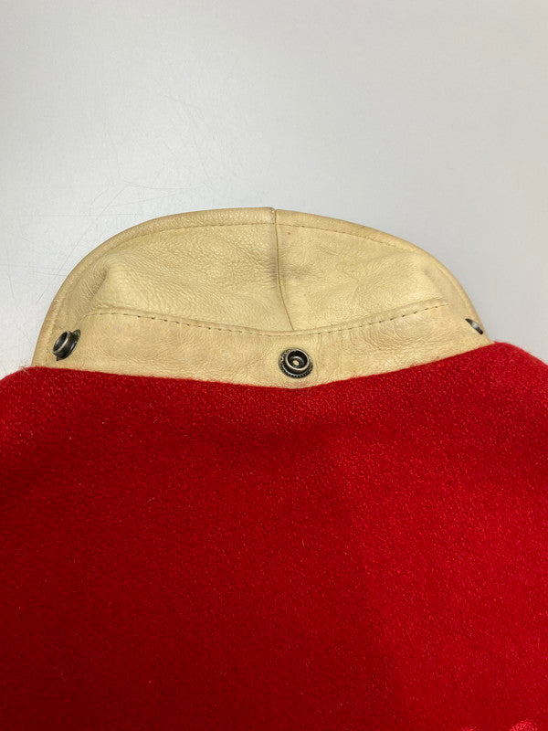 【現状渡し品】【メンズ】 AVIREX アヴィレックス RED SKY STADIUM JACKET スタジャン アウター 146-250713-AS-74-min サイズ：S カラー：レッド/ベージュ 万代Net店