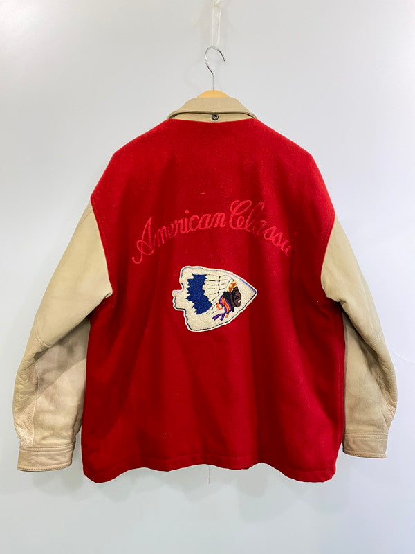 【現状渡し品】【メンズ】 AVIREX アヴィレックス RED SKY STADIUM JACKET スタジャン アウター 146-250713-AS-74-min サイズ：S カラー：レッド/ベージュ 万代Net店