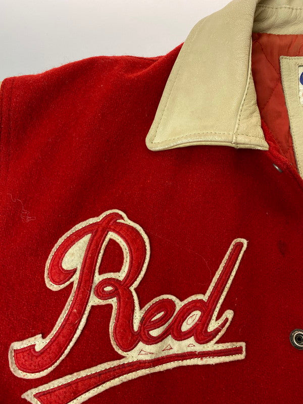 【現状渡し品】【メンズ】 AVIREX アヴィレックス RED SKY STADIUM JACKET スタジャン アウター 146-250713-AS-74-min サイズ：S カラー：レッド/ベージュ 万代Net店