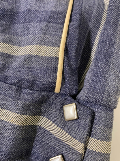 【中古品】【メンズ】  AMERICAN SPORTSMAN アメリカンスポーツマン 50S STRIPED WESTERN JACKET ウェスタンジャケット 146-250713-AS-95-min サイズ：L カラー：ネイビー 万代Net店