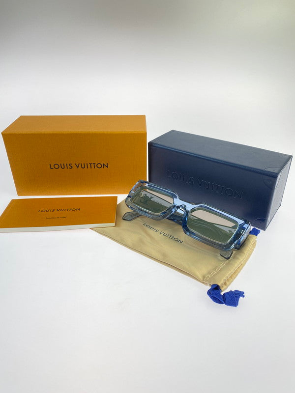 【中古品】【メンズ/レディース】 LOUIS VUITTON ルイ・ヴィトン LV クラッシュ ロウ スクエア サングラス Z2864E メンズ レディース 小物 54□22-155 179-250718-em-34-min カラー：スカイブルー 万代Net店