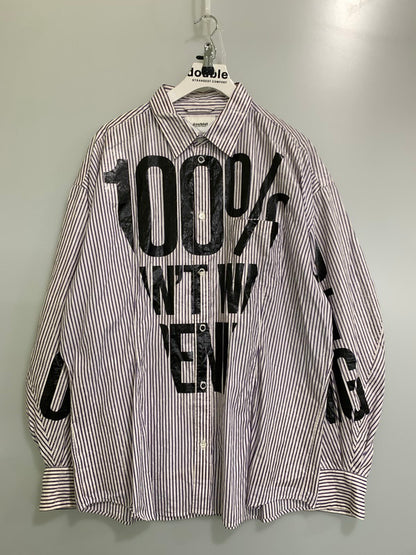 【中古品】【メンズ】 DOUBLET ダブレット 19SS 2D PACKAGED 3D CUTTING SHIRT 19SS16SH57 2019年春夏 ツーディパッケージ スリーディ カッティグシャツ トップス 140-250717-jt-15-min サイズ：L カラー：ホワイト/ストライプ 万代Net店