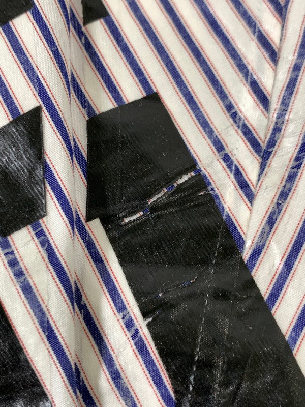 【中古品】【メンズ】 DOUBLET ダブレット 19SS 2D PACKAGED 3D CUTTING SHIRT 19SS16SH57 2019年春夏 ツーディパッケージ スリーディ カッティグシャツ トップス 140-250717-jt-15-min サイズ：L カラー：ホワイト/ストライプ 万代Net店