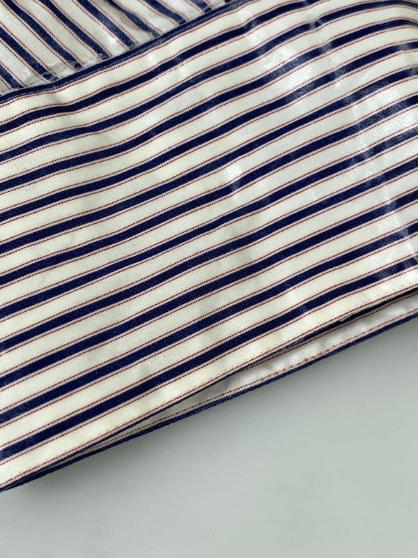 【中古品】【メンズ】 DOUBLET ダブレット 19SS 2D PACKAGED 3D CUTTING SHIRT 19SS16SH57 2019年春夏 ツーディパッケージ スリーディ カッティグシャツ トップス 140-250717-jt-15-min サイズ：L カラー：ホワイト/ストライプ 万代Net店